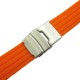 HNS ORANGE SILICONE DIVER RUBBER WATCH STRAP WITH DEPLOYMENT BUCKLE