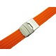 HNS ORANGE SILICONE DIVER RUBBER WATCH STRAP WITH DEPLOYMENT BUCKLE