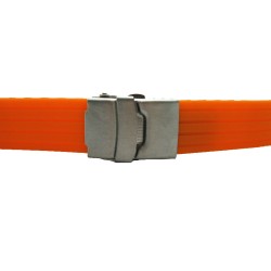 HNS ORANGE SILICONE DIVER RUBBER WATCH STRAP WITH DEPLOYMENT BUCKLE