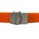 HNS ORANGE SILICONE DIVER RUBBER WATCH STRAP WITH DEPLOYMENT BUCKLE