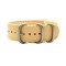 HNS Handmade Natural Calf Leather Watch Strap With 5 Matt Stainless Steel Rings