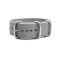 HNS Grey Heavy  Duty Ballistic Nylon Watch Strap with 3 Matt Stainless Steel Rings