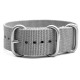 HNS Grey Heavy  Duty Ballistic Nylon Watch Strap with 3 Matt Stainless Steel Rings