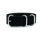 HNS Black Heavy Duty Ballistic Nylon Watch Strap with 3 Matt Stainless Steel Rings