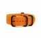 HNS Dark Orange Heavy Duty Ballistic Nylon Watch Strap With 5 PVD Coated Stainless Steel Rings