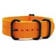 HNS Dark Orange Heavy Duty Ballistic Nylon Watch Strap With 5 PVD Coated Stainless Steel Rings