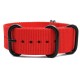 HNS Red Heavy Duty Ballistic Nylon Watch Strap With 5 PVD Coated Stainless Steel Rings