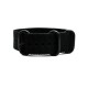 HNS Black Heavy Duty Ballistic Nylon Watch Strap With 3 PVD Coated Stainless Steel Rings