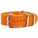 HNS Dark Orange Heavy  Duty Ballistic Nylon Watch Strap With 5 Polished Stainless Steel Rings