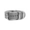 HNS Grey Heavy  Duty Ballistic Nylon Watch Strap With 5 Polished Stainless Steel Rings