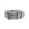 HNS Grey Heavy  Duty Ballistic Nylon Watch Strap With 5 Polished Stainless Steel Rings