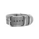 HNS Grey Heavy  Duty Ballistic Nylon Watch Strap With 5 Polished Stainless Steel Rings