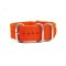 HNS Orange Red Heavy  Duty Ballistic Nylon Watch Strap With 5 Polished Stainless Steel Rings