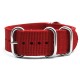 HNS Red Heavy Duty Ballistic Nylon Watch Strap With 5 Polished Stainless Steel Rings