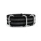 HNS Bond Black & Grey Heavy Duty Ballistic Nylon Watch Strap with 5 Matt Stainless Steel Rings