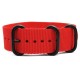 HNS Red Heavy Duty Ballistic Nylon Watch Strap With 3 PVD Coated Stainless Steel Rings