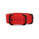 HNS Red Heavy Duty Ballistic Nylon Watch Strap With 3 PVD Coated Stainless Steel Rings