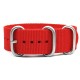HNS Red Heavy Duty Ballistic Nylon Watch Strap with 3 Matt Stainless Steel Rings