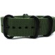 HNS Olive Heavy Duty Ballistic Nylon Watch Strap With 5 PVD Coated Stainless Steel Rings