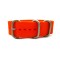 HNS Orange Heavy Duty Ballistic Nylon Watch Strap With 3 Matt Stainless Steel Rings