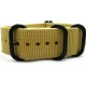 HNS Khaki Heavy Duty Ballistic Nylon Watch Strap With 5 PVD Coated Stainless Steel Rings