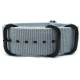 HNS Light Grey Heavy Duty Ballistic Nylon Watch Strap With 5 PVD Coated Stainless Steel Rings