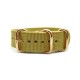 HNS Khaki Heavy Duty Ballistic Nylon Watch Strap With 3 Rose Gold Plated Stainless Steel Rings