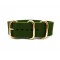 HNS Olive Heavy Duty Ballistic Nylon Watch Strap With 3 Rose Gold Plated Stainless Steel Rings