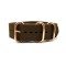 HNS Coffee Heavy Duty Ballistic Nylon Watch Strap With 3 Rose Gold Plated Stainless Steel Rings