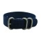 HNS Navy Blue Heavy Duty Ballistic Nylon Watch Strap with 3 Matt Stainless Steel Rings