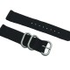 HNS 2 Pieces Black Heavy Duty Ballistic Nylon Watch Strap With 3 Matte Coated Stainless Steel Rings