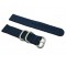 HNS 2 Pieces Navy Heavy Duty Ballistic Nylon Watch Strap With 3 Matt Stainless Steel Rings