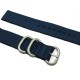 HNS 2 Pieces Navy Heavy Duty Ballistic Nylon Watch Strap With 3 Matt Stainless Steel Rings