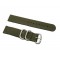 HNS 2 Pieces Olive Heavy Duty Ballistic Nylon Watch Strap With 3 Matt Stainless Steel Rings
