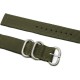 HNS 2 Pieces Olive Heavy Duty Ballistic Nylon Watch Strap With 3 Matt Stainless Steel Rings
