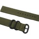 HNS 2 Pieces Olive Heavy Duty Ballistic Nylon Watch Strap With 3 PVD Coated Stainless Steel Rings