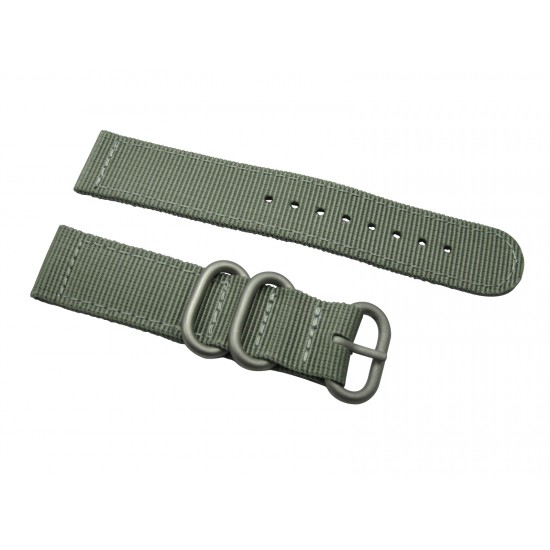 HNS 2 Pieces Dark Grey Heavy Duty Ballistic Nylon Watch Strap With 3 Matt Stainless Steel Rings