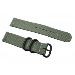 HNS 2 Pieces Dark Grey Heavy Duty Ballistic Nylon Watch Strap With 3 PVD Coated Stainless Steel Rings