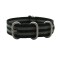HNS 007 Bond Black & Grey Heavy Duty Ballistic Nylon Watch Strap with 5 Matt Stainless Steel Rings