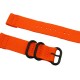 HNS 2 Pieces Orange Heavy Duty Ballistic Nylon Watch Strap With 3 PVD Coated Stainless Steel Rings