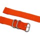 HNS 2 Pieces Orange  Heavy Duty Ballistic Nylon Watch Strap With 3 Matte  Stainless Steel Rings