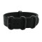 HNS Black Heavy Duty Ballistic Nylon Watch Strap With 5 PVD Coated Stainless Steel Rings