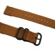 HNS 2 Pieces Khaki Heavy Duty Ballistic Nylon Watch Strap With 3 PVD Coated Stainless Steel Rings
