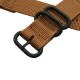 HNS 2 Pieces Khaki Heavy Duty Ballistic Nylon Watch Strap With 3 PVD Coated Stainless Steel Rings