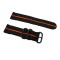 HNS 2 Pieces Black with Orange Heavy Duty Ballistic Nylon Watch Strap With 3 PVD Rings