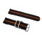 HNS 2 Pieces Black with Orange Heavy Duty Ballistic Nylon Watch Strap With 3 Matte Rings