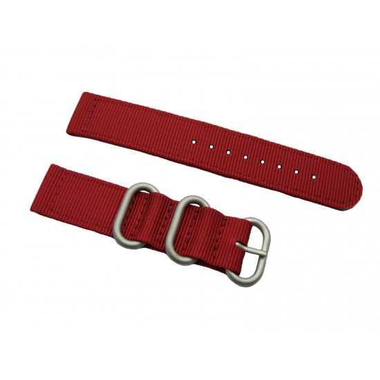 HNS 2 Pieces Red Heavy Duty Ballistic Nylon Watch Strap With 3 Matte  Stainless Steel Rings