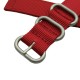 HNS 2 Pieces Red Heavy Duty Ballistic Nylon Watch Strap With 3 Matte  Stainless Steel Rings