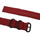 HNS 2 Pieces Red Heavy Duty Ballistic Nylon Watch Strap With 3 PVD Coated Stainless Steel Rings