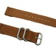 HNS 2 Pieces Khaki Heavy Duty Ballistic Nylon Watch Strap With 3 Matte Stainless Steel Rings